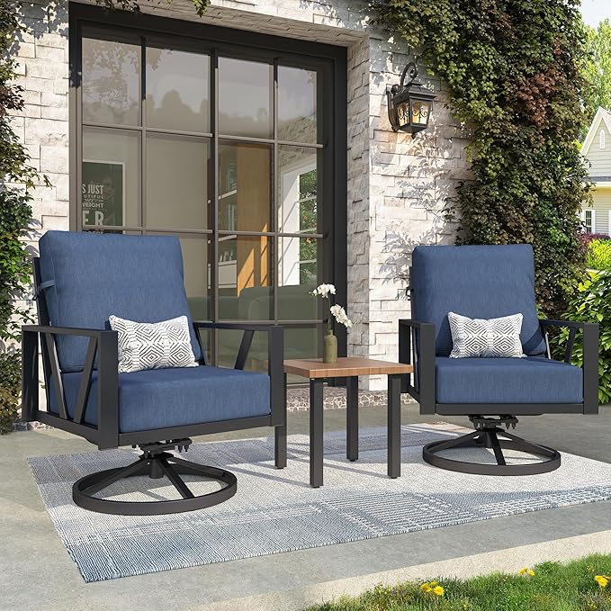 Outdoor Patio Swivel Rocking Chairs Set, Patio Porch Furniture