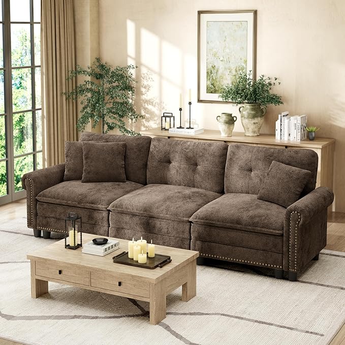 HERA'S HOUSE 116.11" Mid-Century Modern Couch, Oversized Sectional Couch