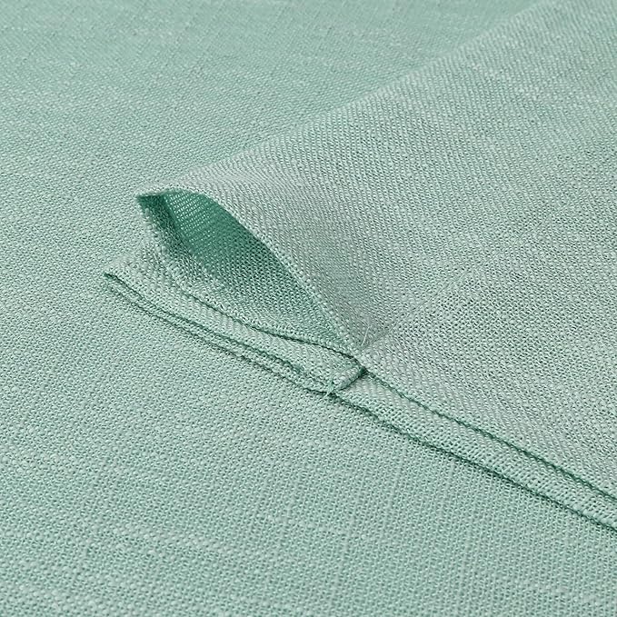Chyhomenyc Aqua Green Semi Sheer Curtains 84 Inches Long 2 Panels Set, Light