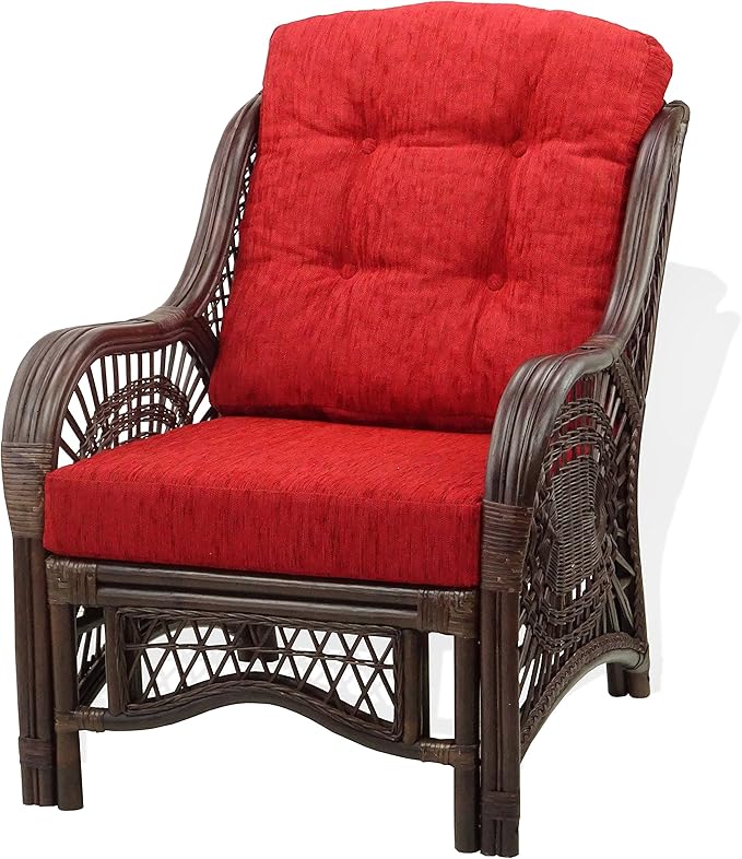 Malibu Lounge Living Accent Armchair Natural Rattan Wicker Handmade Design