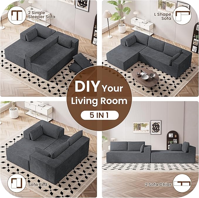 106" Cloud Sectional Boneless Couches
