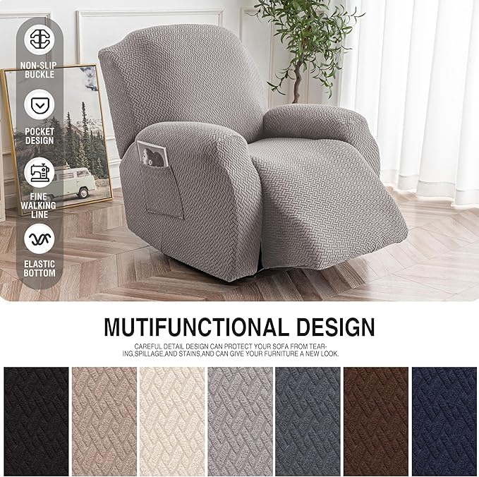 Genina Recliner Chair Covers, Stretch Reclining Chair Cover, Recliner Sofa