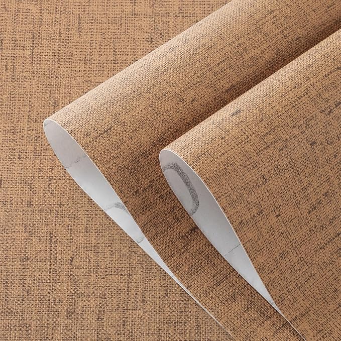 Beige Wallpaper Peel and Stick 472" Textured Beige Grasscloth Contact Paper