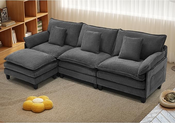 Cloud Couch, Deep Seat Couches for Living Room, Bedroom and Apartment, L Shaped