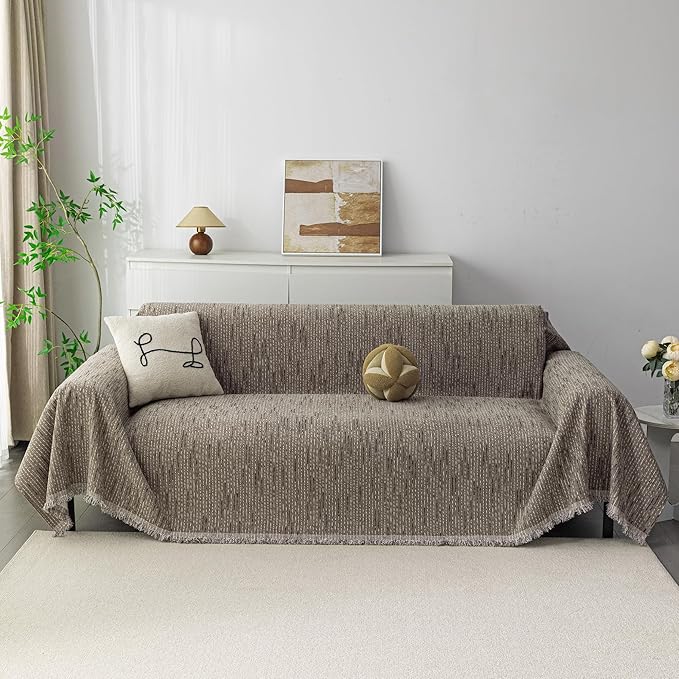 MYSKY HOME Boho Couch Cover Sand Sofa Covers