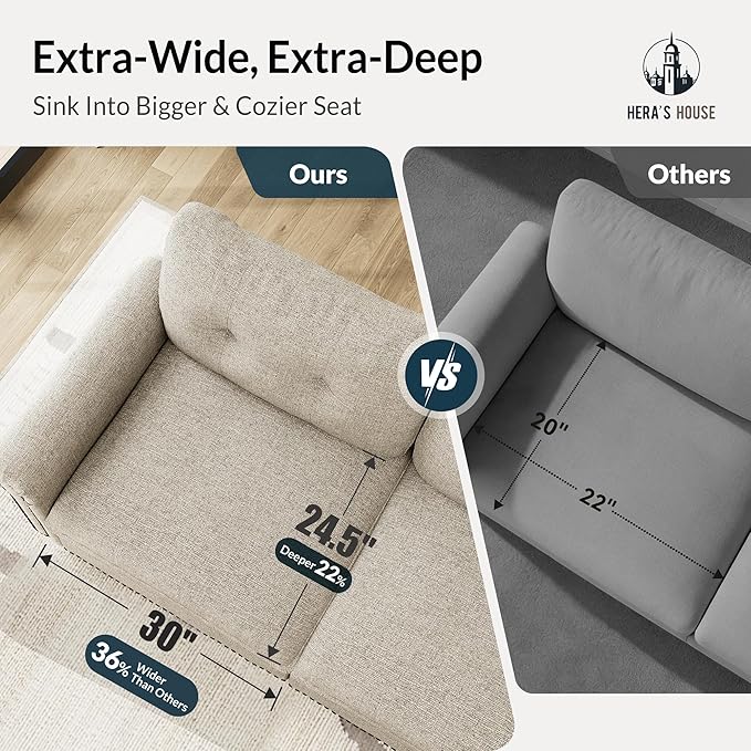 HERA'S HOUSE 3 Pieces Modular Sectional Sofa Sets, Oversized Couch Set