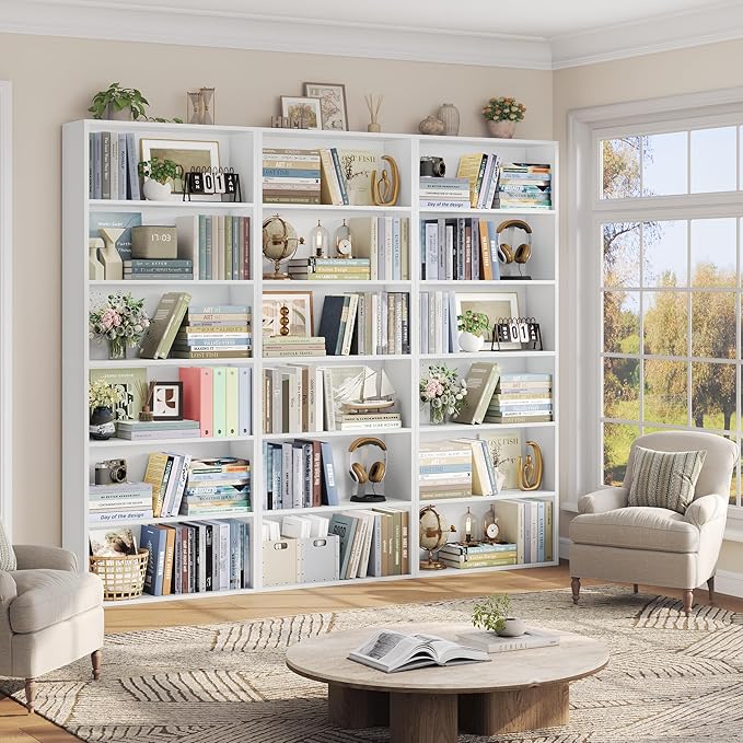 FOTOSOK 6-Tier Open Bookcase and Bookshelf, Freestanding Display Storage