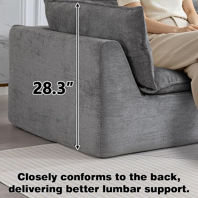 Boneless Couch Sectional Cloud Couch 130'' Oversized Modular Sectional Sofa