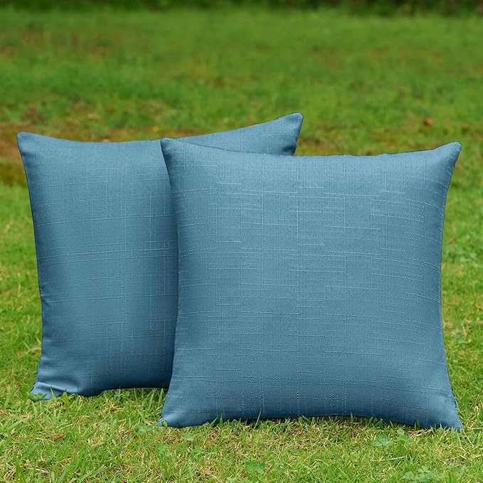 NiNi ALL Pack of 2 Decorative Outdoor Waterproof Pillow Covers Square Garden