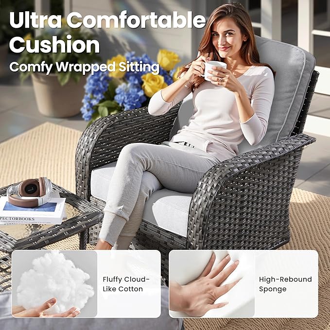 ovios 8-Piece Patio Furniture Set, Outdoor Wicker Sofa