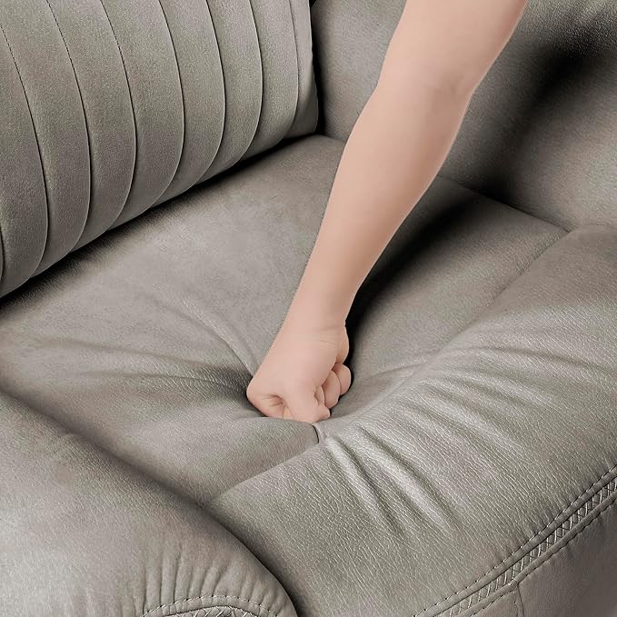Lexicon Manual Double Reclining Loveseat, Polished Microfiber Manual Wall