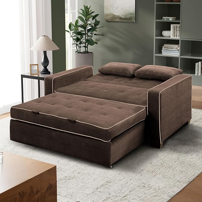 Serta Ainsley 72.6" Convertible Sleeper Sofa, Queen Size, Dreamcoil Comfort