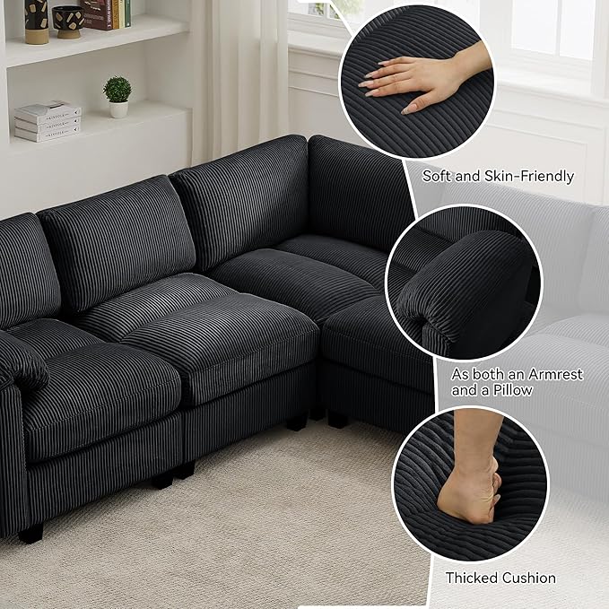 114'' V-Shaped Sectional Cloud Couch