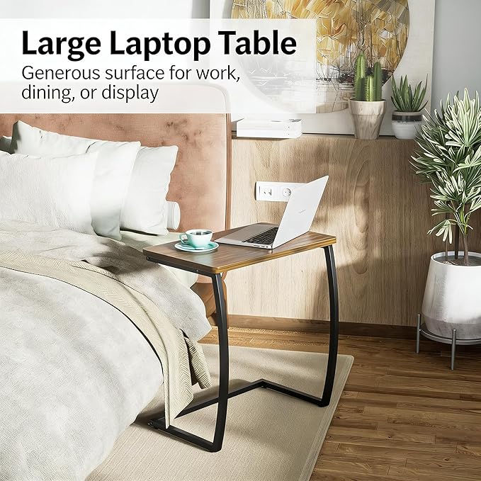 SRIWATANA Side Table, End Table, Vintage C-Shaped Couch Table