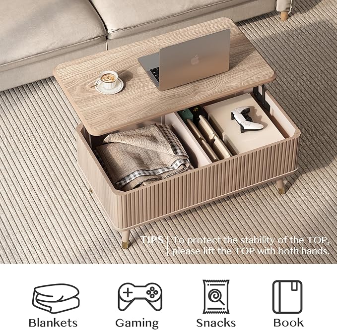 SULIVES Lift Top Coffee Table