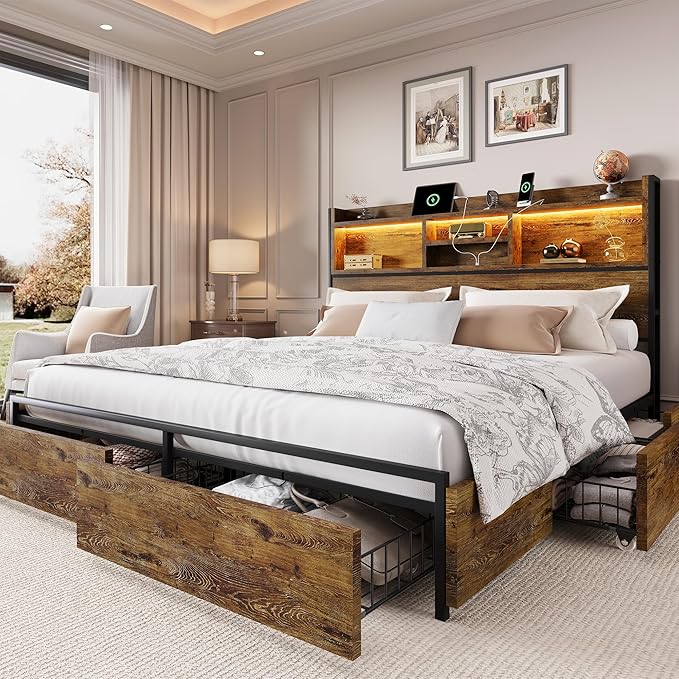 LARMACE Queen Size Bed Frame