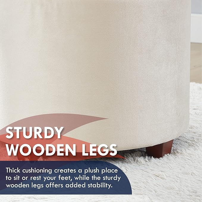 Ornavo Home Round Storage Ottoman