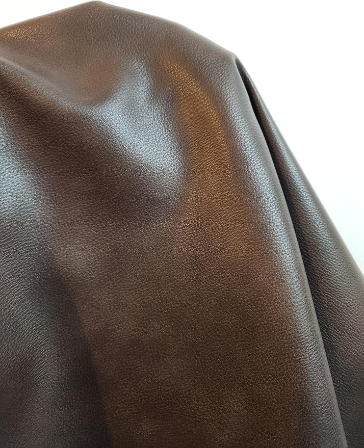 NAT Leathers | Cacao Brown Pebblegrain Soft Faux Vegan Leather PU | 5 Yards Cut