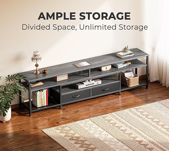 Huuger TV Stand for 75 80 Inch TV, Entertainment Center