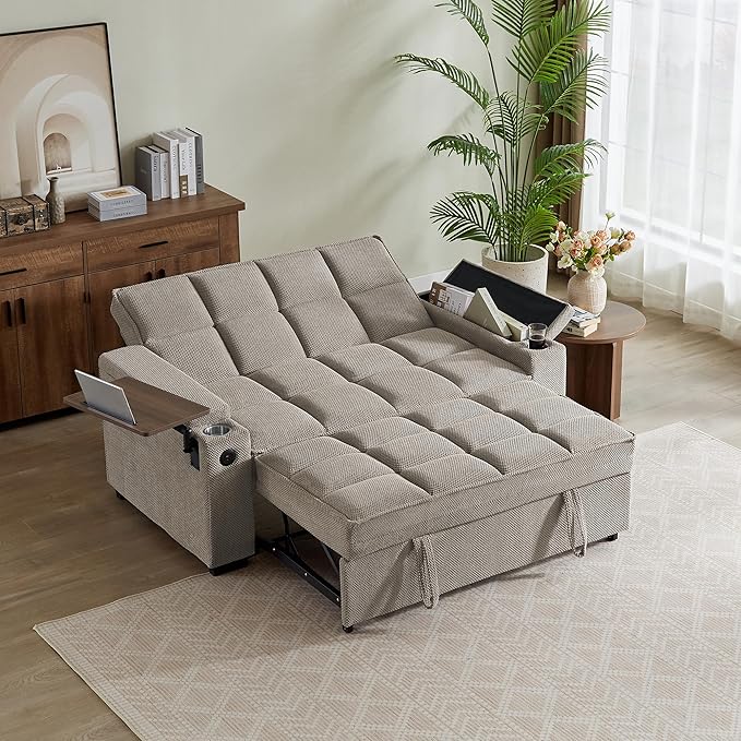 Auvsoce 65'' Chaise Lounge Chair Indoor, 3-in-1 Convertible Sofa Bed