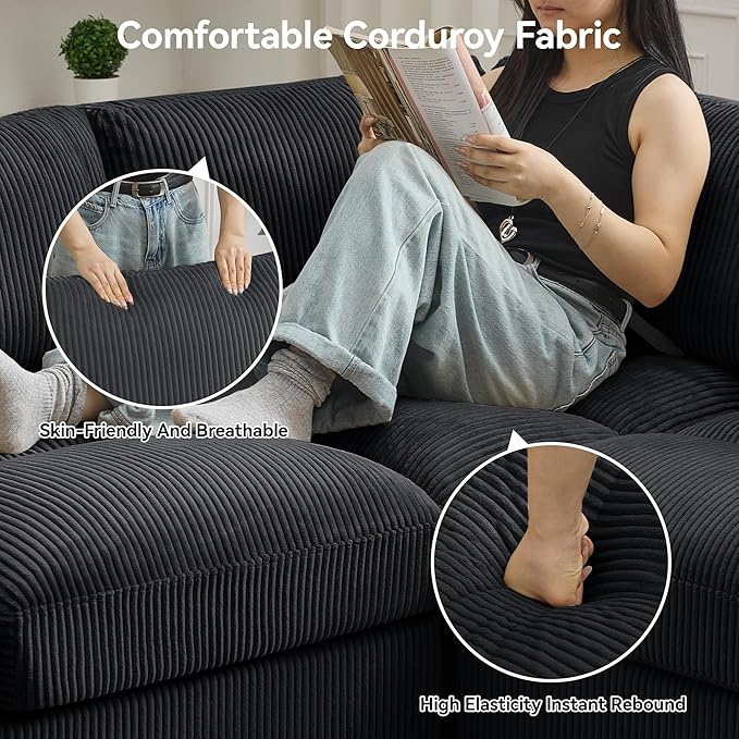 114'' V-Shaped Sectional Cloud Couch