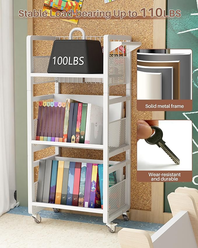 UMDONX Heavy-Duty Double-Sided Book Cart