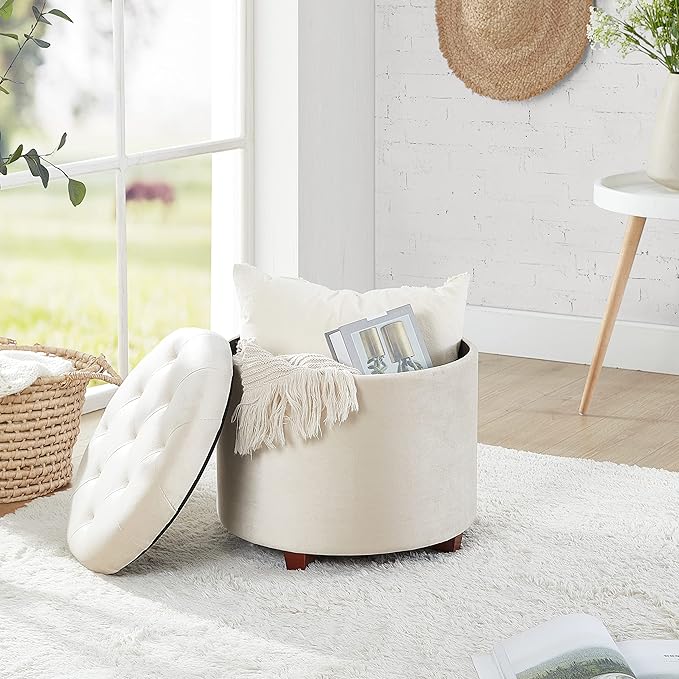 Ornavo Home Round Storage Ottoman
