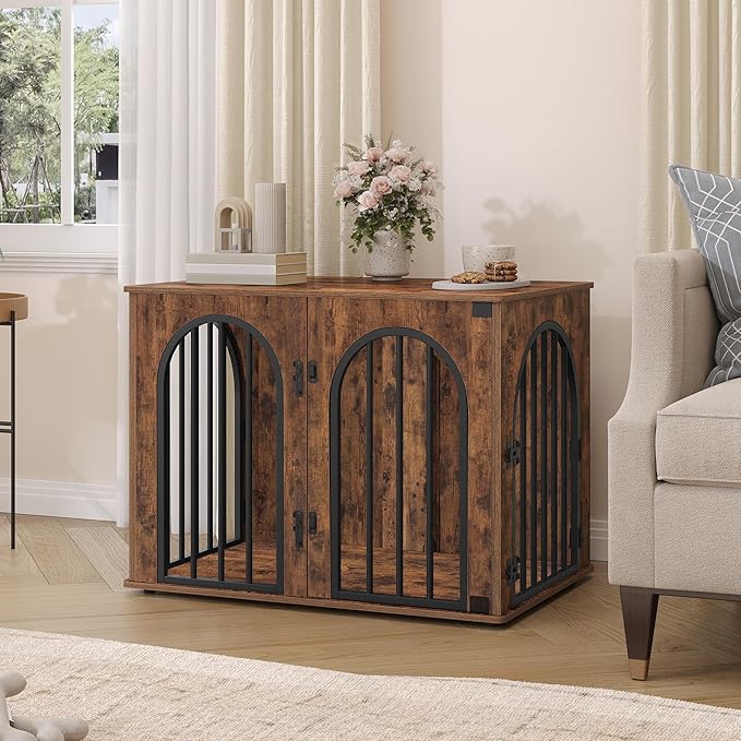 Hzuaneri 31.5'' Wooden Dog Crate Furniture, Indoor Dog Kennel Dogs Cage