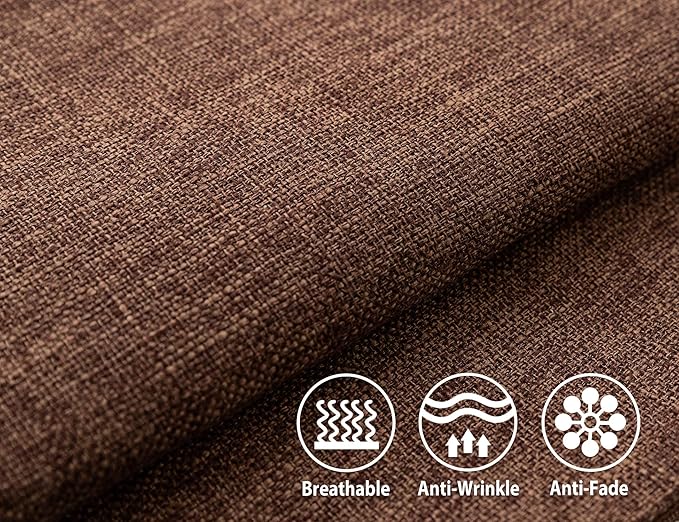 Stellhome Fall Burlap Throw Pillow Covers Solid Farmhouse Linen Pillowcase