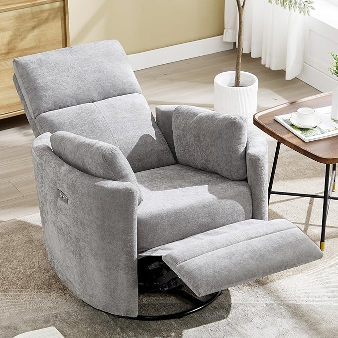 Power Recliner, Nursery Swivel Glider Rocking Chair