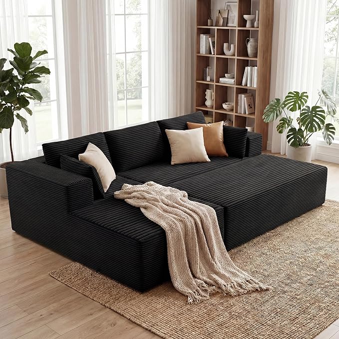 GRUSIGN 106" Oversized Sectional Boneless Sleeper Sofa Bed Couches