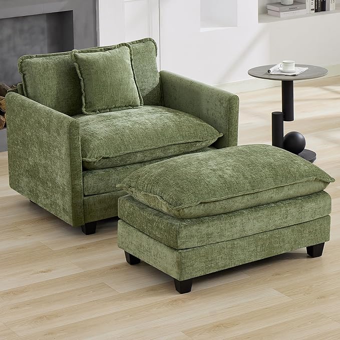 WUTUTUEE 41'' Modern Chenille Oversized Chair, Upholstered Accent Living Room