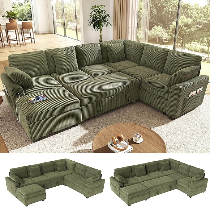 Ihanherry 7-Seater Large Sectional Sofa Bed