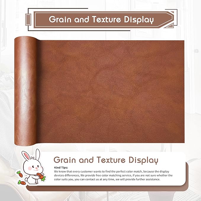 KING MOUNTAIN Leather Repair Patch, 16 x 60 Inches self Adhesive Leather Repair
