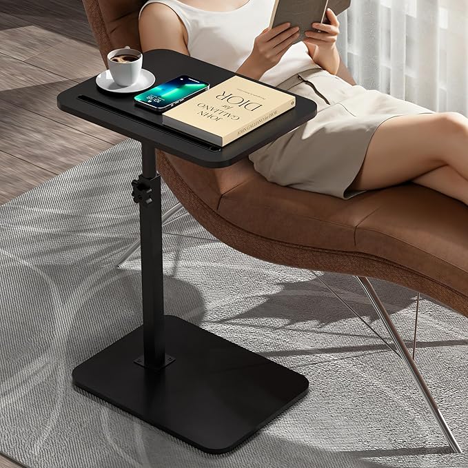 Black Side Tray Table for Couch