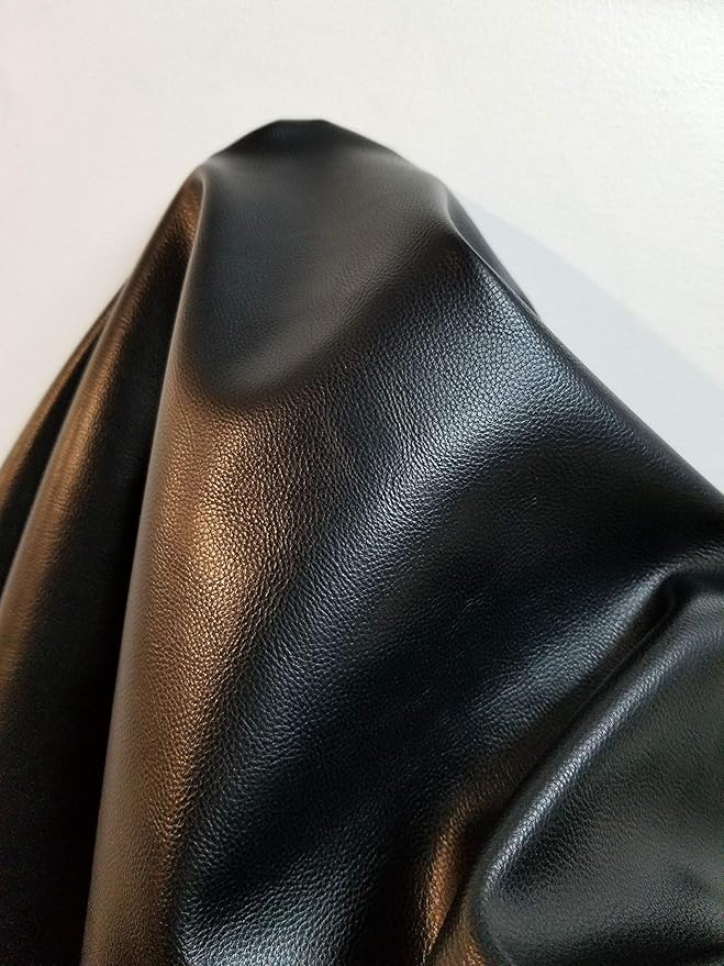 NAT Leathers | Black Pebbled Soft faux Vegan PU {Peta Approved Vegan} Leather
