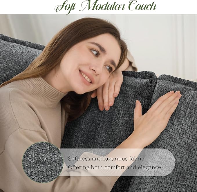 Cloud Couch, Deep Seat Couches for Living Room, Bedroom and Apartment, L Shaped