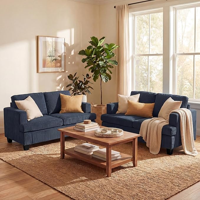 YOUDENOVA 2 Piece Set Comfy Sofa Couch, Loveseat Sofa * 2