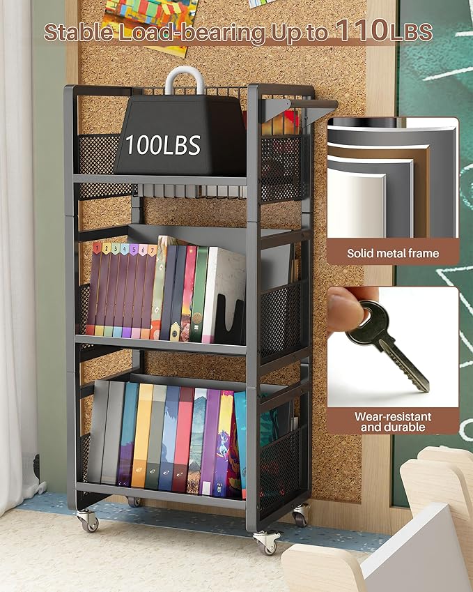 UMDONX Book Cart Heavy Duty Double-Sided