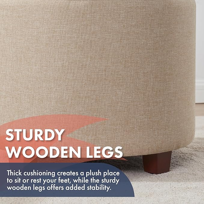 Ornavo Home Round Storage Ottoman