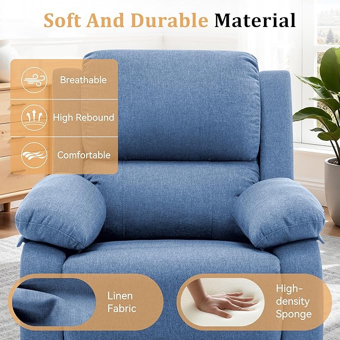 Korser Recliner Chair, 360 Swivel Rocker Chair