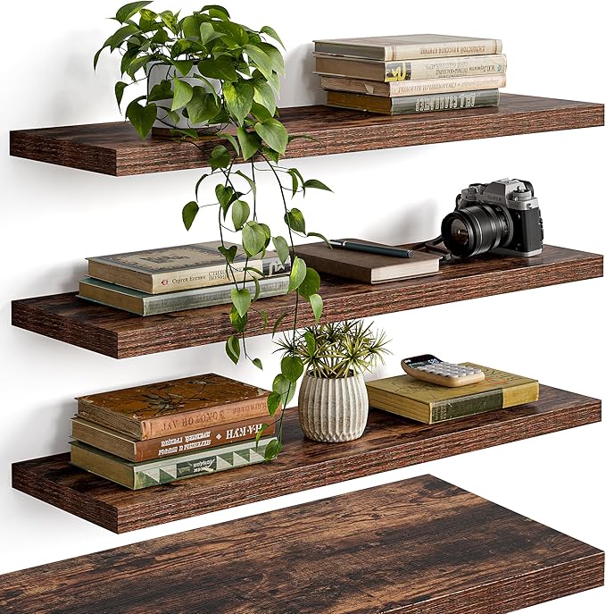 YUFLINX 23’’Rustic Brown Floating Shelves