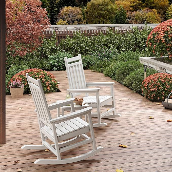 GarveeLife Poly Lumber Rocking Chair Outdoor Set of 2