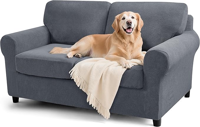 SUBRTEX 5 Piece Stretch Loveseat Slipcover, Couch Cover