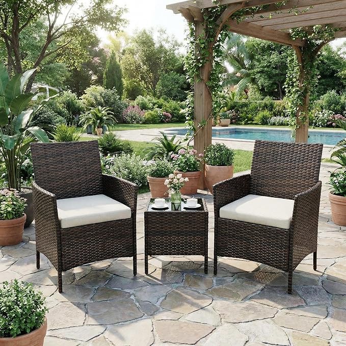 GarveeLife 3 Pieces Patio Furniture Set, Outdoor Furniture Sets