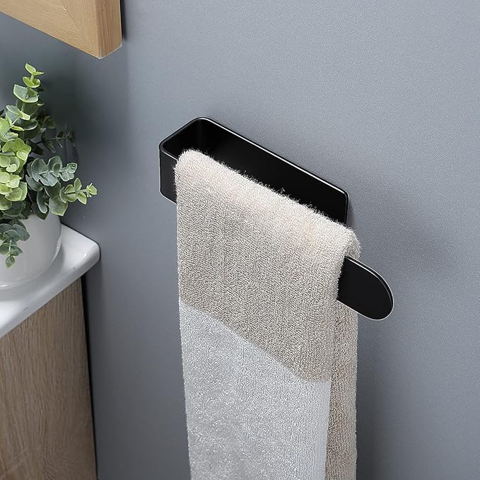 Taozun Hand Towel Bar Bathroom Towel Holder Black Single Towel Rack Self