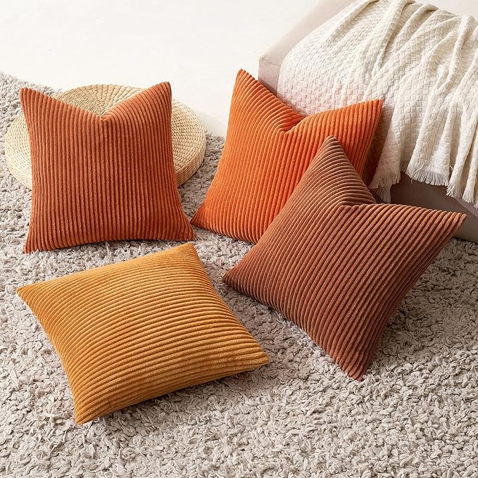 MIULEE Boho Farmhouse Throw Pillow Covers 18x18 Inch Set of 4 Mordern Nordic