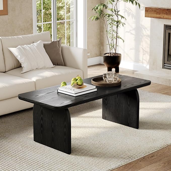 LITTLE TREE Farmhouse Coffee Table, 47 Inches Wooden Center Tables
