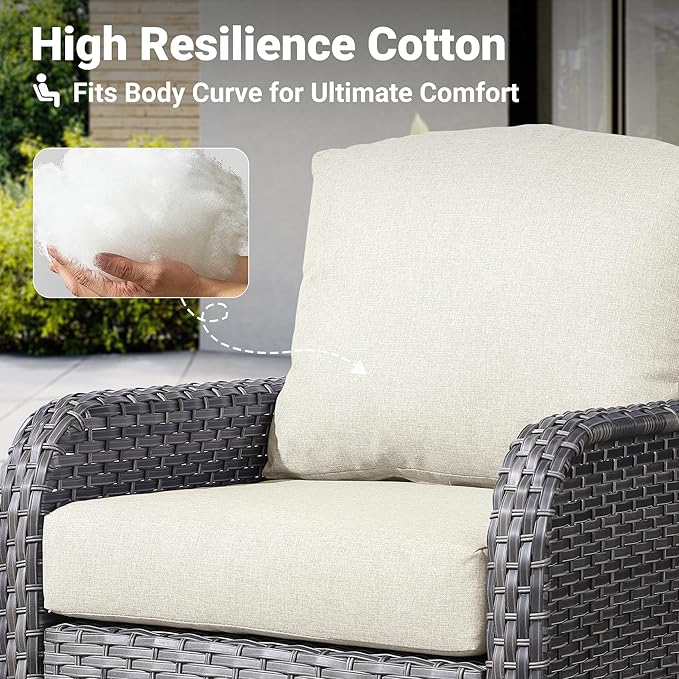 ovios 2-Piece Patio Furniture Set, Outdoor Wicker Sofa