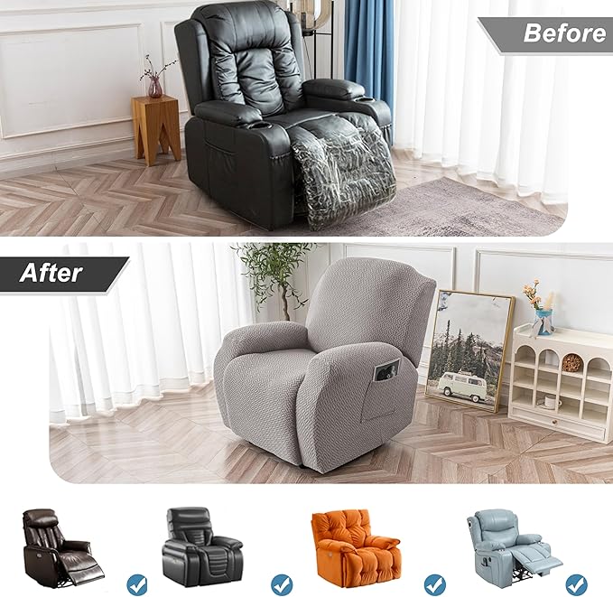 Genina Recliner Chair Covers, Stretch Reclining Chair Cover, Recliner Sofa